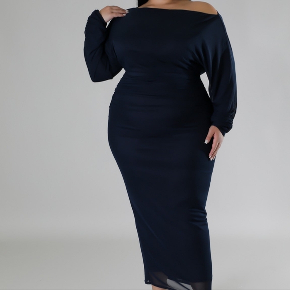 Lust Days Asymmetrical Navy Dress - Picture 3 of 3